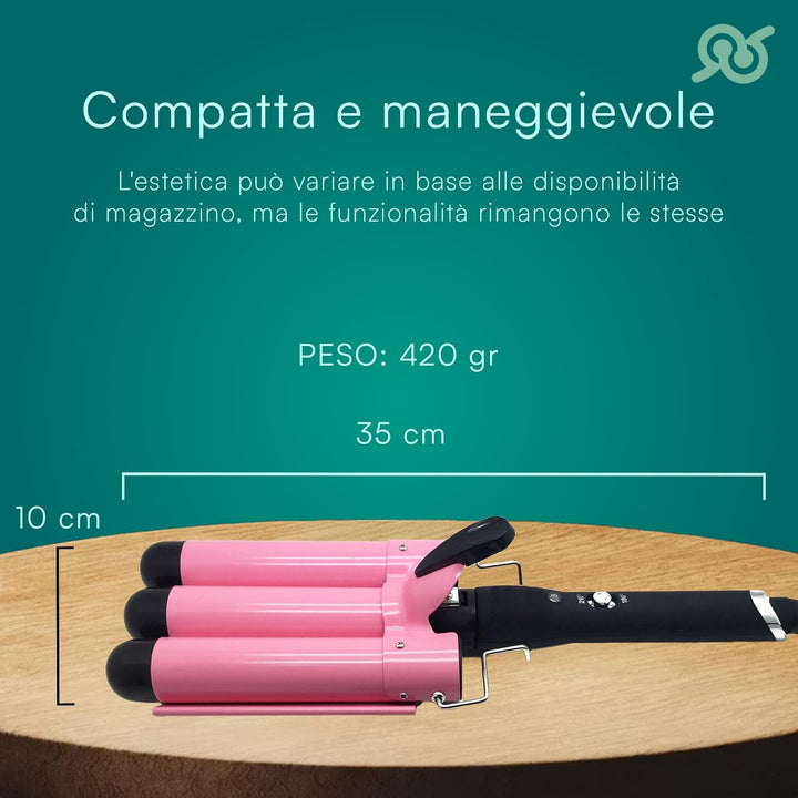 TEMPO DI SALDI Professioneller Haarglätter mit 3 Zweigen, Lockenstab mit 3 Wellen