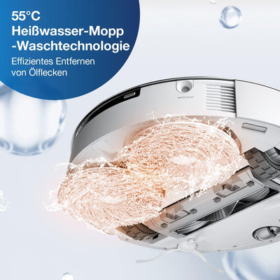 ECOVACS DEEBOT T20 OMNI 6000Pa Saugroboter, Auto-Mopp-Hebefunktion, Heisswasser-Mopp-Wäsche und Mopp