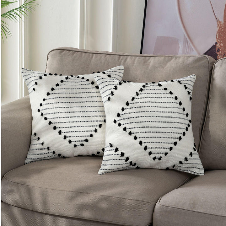 2er Set Boho Kissenbezug, 45x45cm Dekorative Kissenhülle Boho Dekokissen Baumwolle Kissenbezüge Sofa