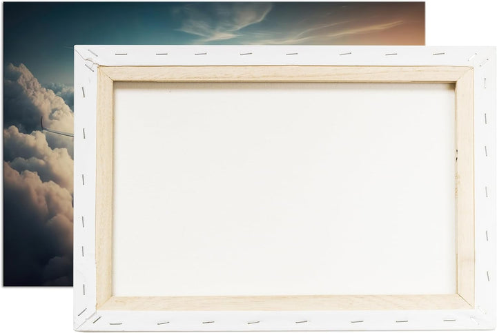 deyoli Flugzeug beim Sonnenaufgang Format: 80x60 cm als Leinwandbild, Motiv fertig gerahmt auf Echth