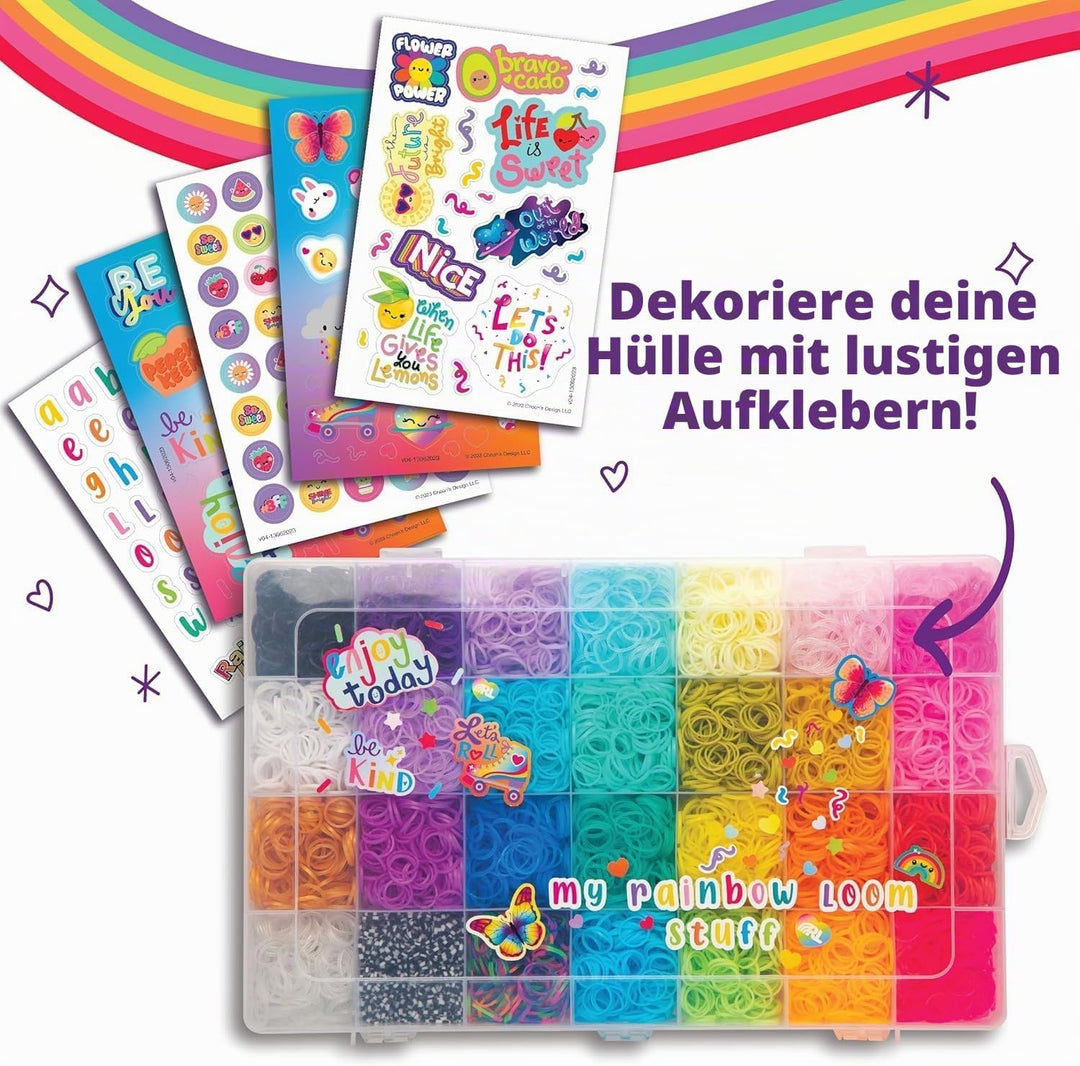 BANDAI – Rainbow Loom Treasure Trove – Kreatives DIY-Armband-Kit – 11.000 Gummibänder, Zubehör & Auf