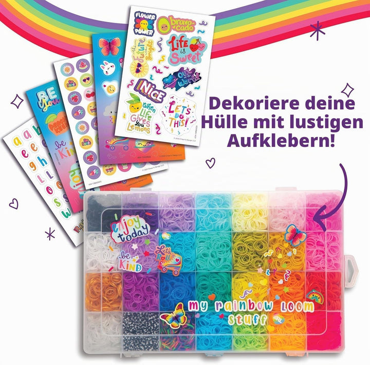 BANDAI – Rainbow Loom Treasure Trove – Kreatives DIY-Armband-Kit – 11.000 Gummibänder, Zubehör & Auf