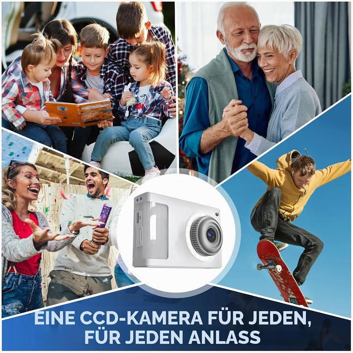 Digitalkamera, ARNSSIEN 1080P Vintage Digitalkamera für Kinder, 2,4" Bildschirm mit 16 LED-Fülllicht