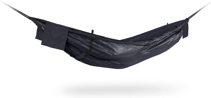 DD Frontline Hängematte – Camping, leicht Jungle Hängematte mit Moskitonetz Schwarz - Schwarz, Schwa
