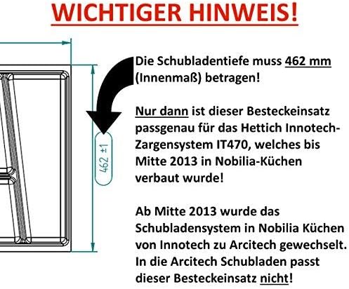 ORGA-BOX® II Besteckeinsatz für Nobilia 40er Schublade bis 07/2012 (462 x 305 mm BITTE MESSEN SIE IH