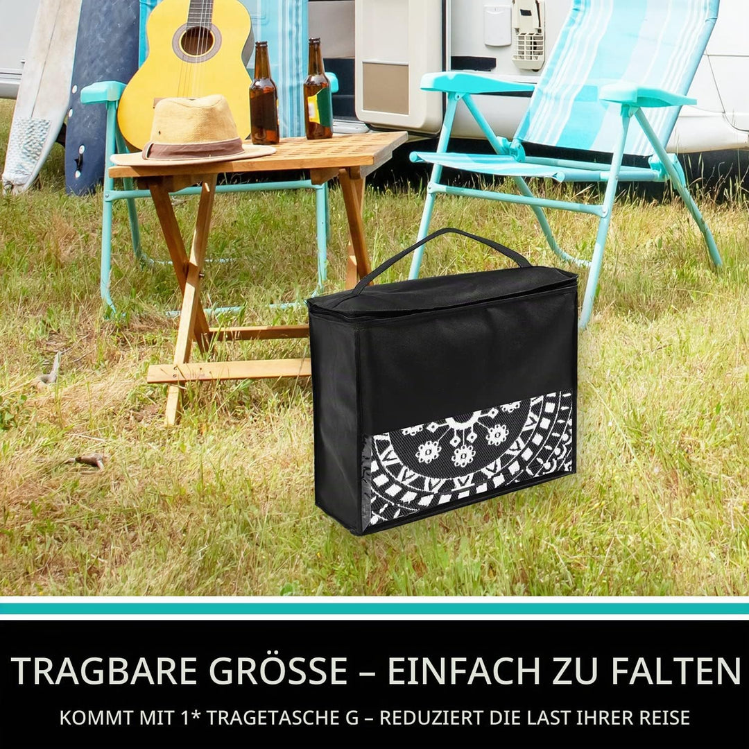Capslpad Rund Aussenterrasse Teppich ∅150cm Wende Picknickmatte Wasserdichter Kunststoff-Strohteppic