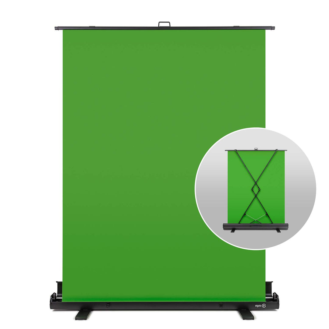 Elgato Green Screen - Ausfahrbares Chroma-Key-Panel, knitterfreies Material, ultraschneller Aufbau,