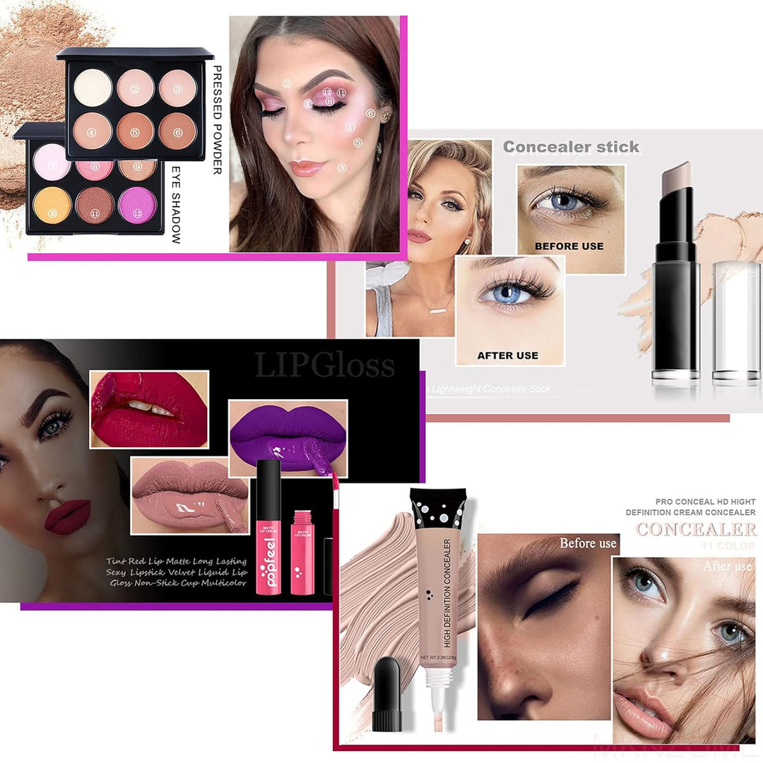 Professionelles Make-up Sets, MKNZOME 26 Stück Schminkkoffer Schminkset Frauen Schminke Set Damen Ma