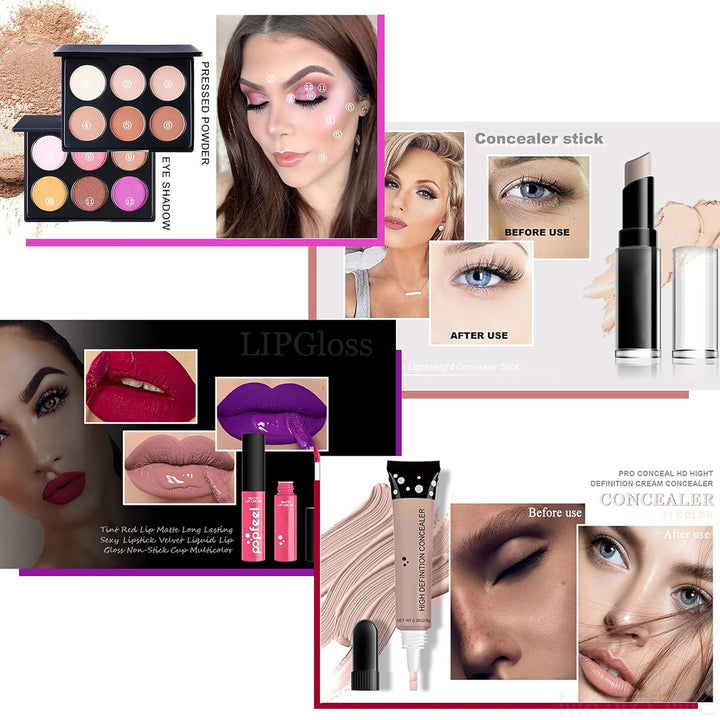 Professionelles Make-up Sets, MKNZOME 26 Stück Schminkkoffer Schminkset Frauen Schminke Set Damen Ma