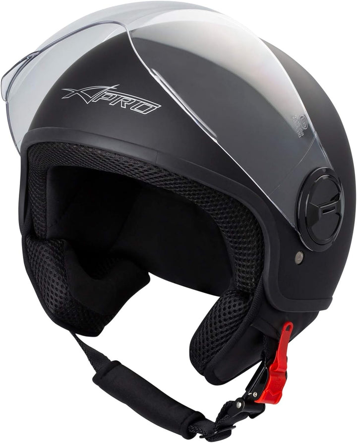 Motorradhelm Motorrad Roller Jet Helm Demi Avio Viser Homologiert SonicMoto 59 cm Matt Schwarz, 59 c