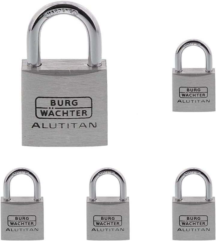 Burg-Wächter 30 BURG Vorhangschloss 770 Alutitan, 30 mm SB (Packung mit 5) 30 mm (Packung mit 5), 30
