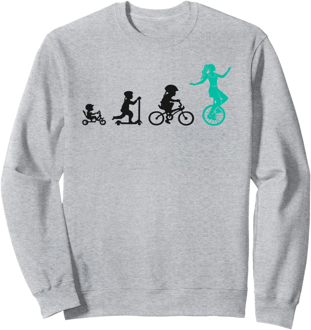 Evolution Einradfahrerin Artisten Zirkus Mädchen Einrad Sweatshirt