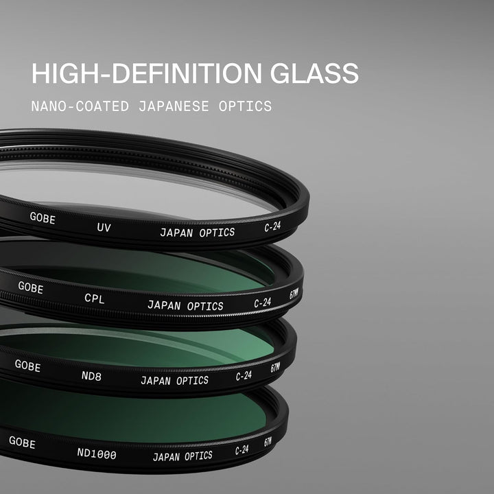 Gobe 46 mm UV Filter, Polfilter (CPL), Graufilter ND8, Graufilter ND1000 - Filter Kit (2Peak) 46mm,