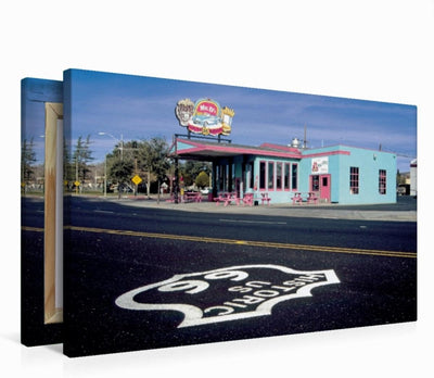 Premium Textil-Leinwand 75 x 50 cm Quer-Format Mr. D'z, Route 66 Diner, Kingman, Arizona | Wandbild,