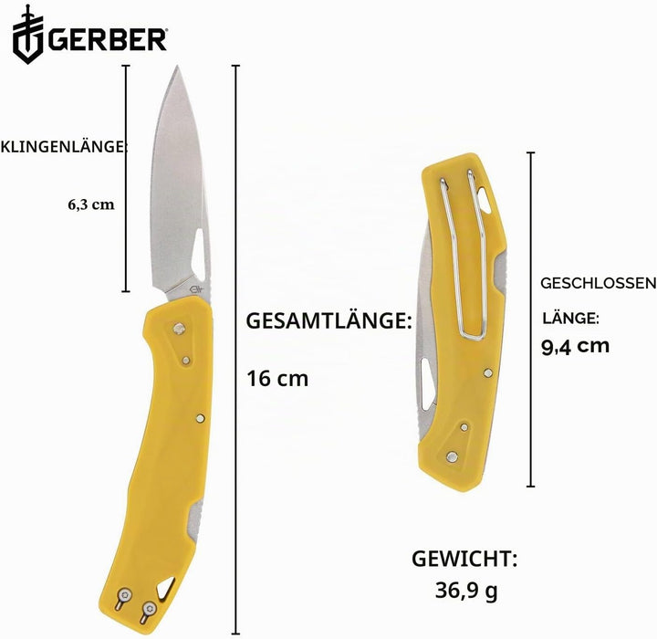 Gerber Taschenmesser mit Gürtelclip, LST, 440A Clip Poin-Edelstahlklinge, Griffschalen aus glasfaser