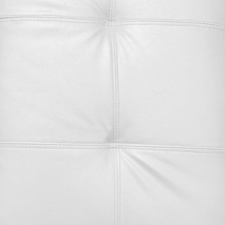 Dmora Pouf-Behälter aus Kunstleder, Farbe weiss, 45 x 47 x 45 cm Bianco, Bianco