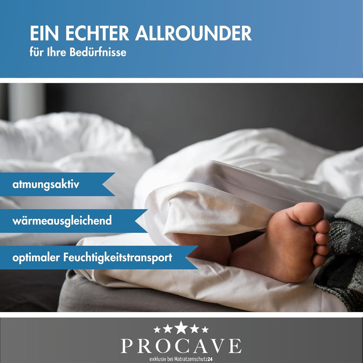 PROCAVE Micro-Comfort Ganzjahresdecke 240x220 cm | Microfaser | Steppdecke | Bettdecke | Einziehdeck