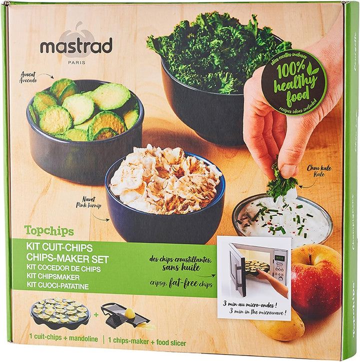 Mastrad Chipsmaker Set - Chipkocher + Mandolinen-Kit - Für leckere und gesunde Chips im Handumdrehen