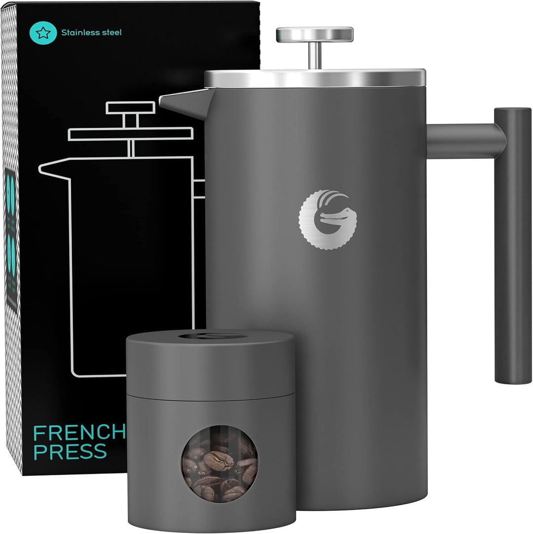 Coffee Gator French Press Kaffeebereiter - Thermo-Kaffeekanne aus Edelstahl für länger heissen Kaffe