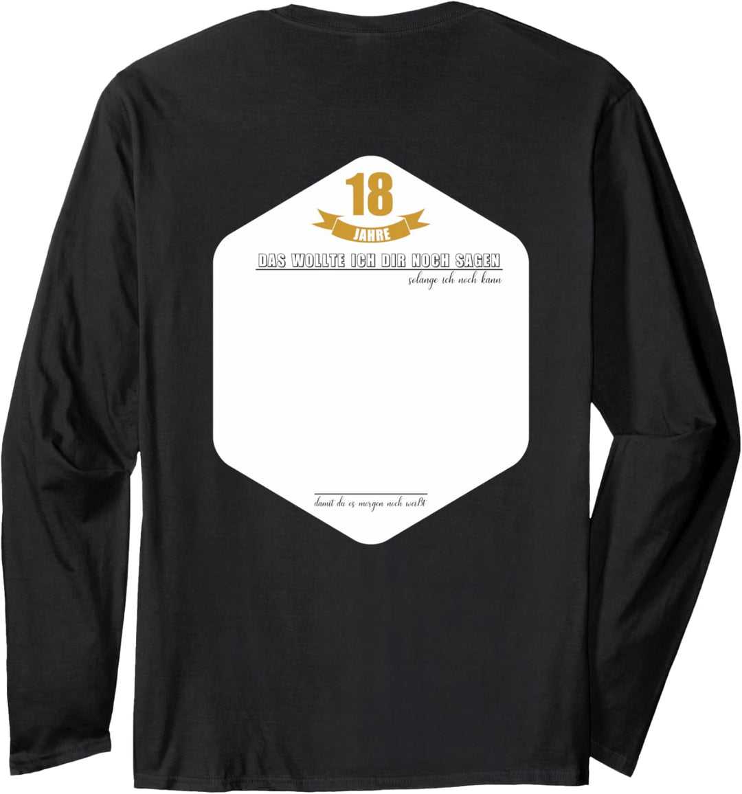 18 Jahre Geburtstag Party Lustiges 18 Geburtstag Gästebuch Langarmshirt