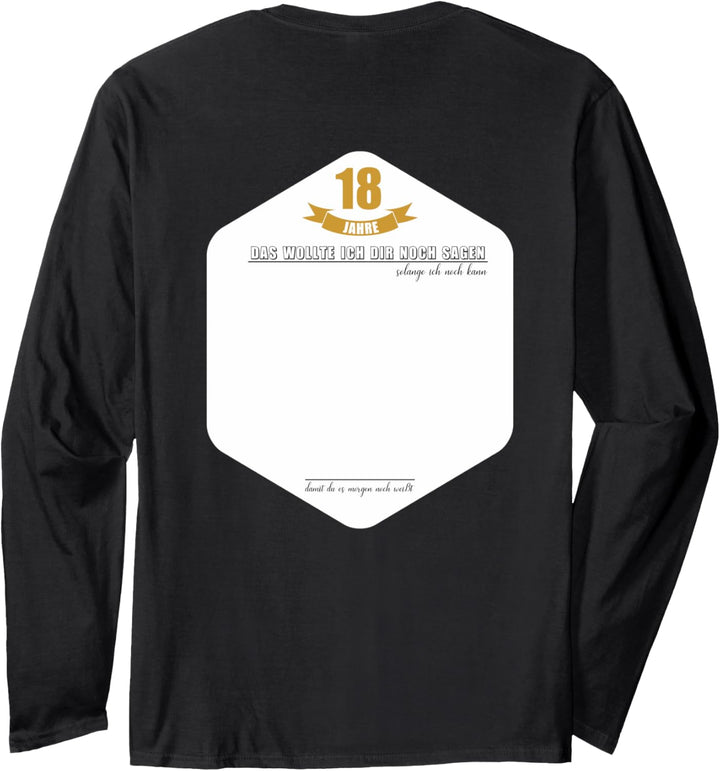18 Jahre Geburtstag Party Lustiges 18 Geburtstag Gästebuch Langarmshirt