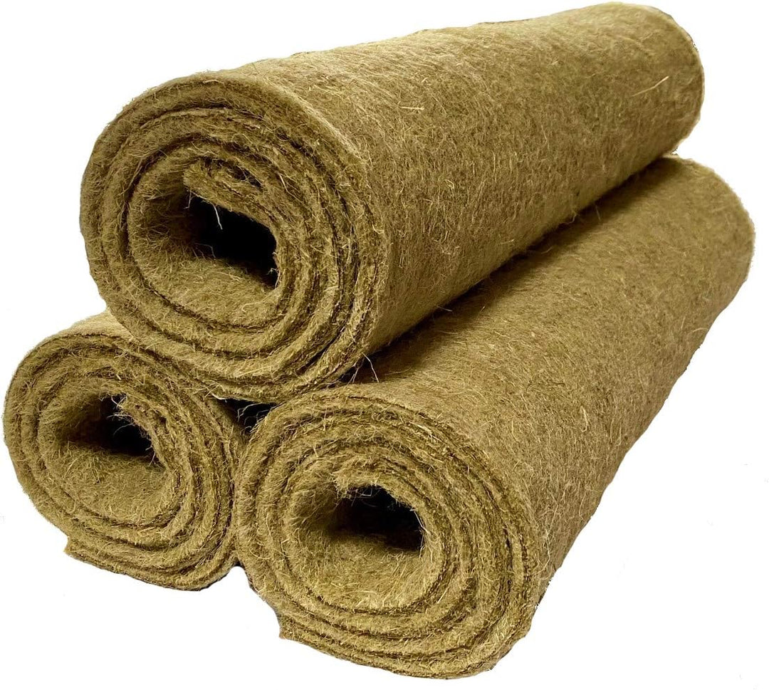 Nagerteppich 100% Hanf, 120 x 50 cm ca. 10 mm dick, 3er Pack, Nagermatte, Hanfmatte für Kaninchen,Me