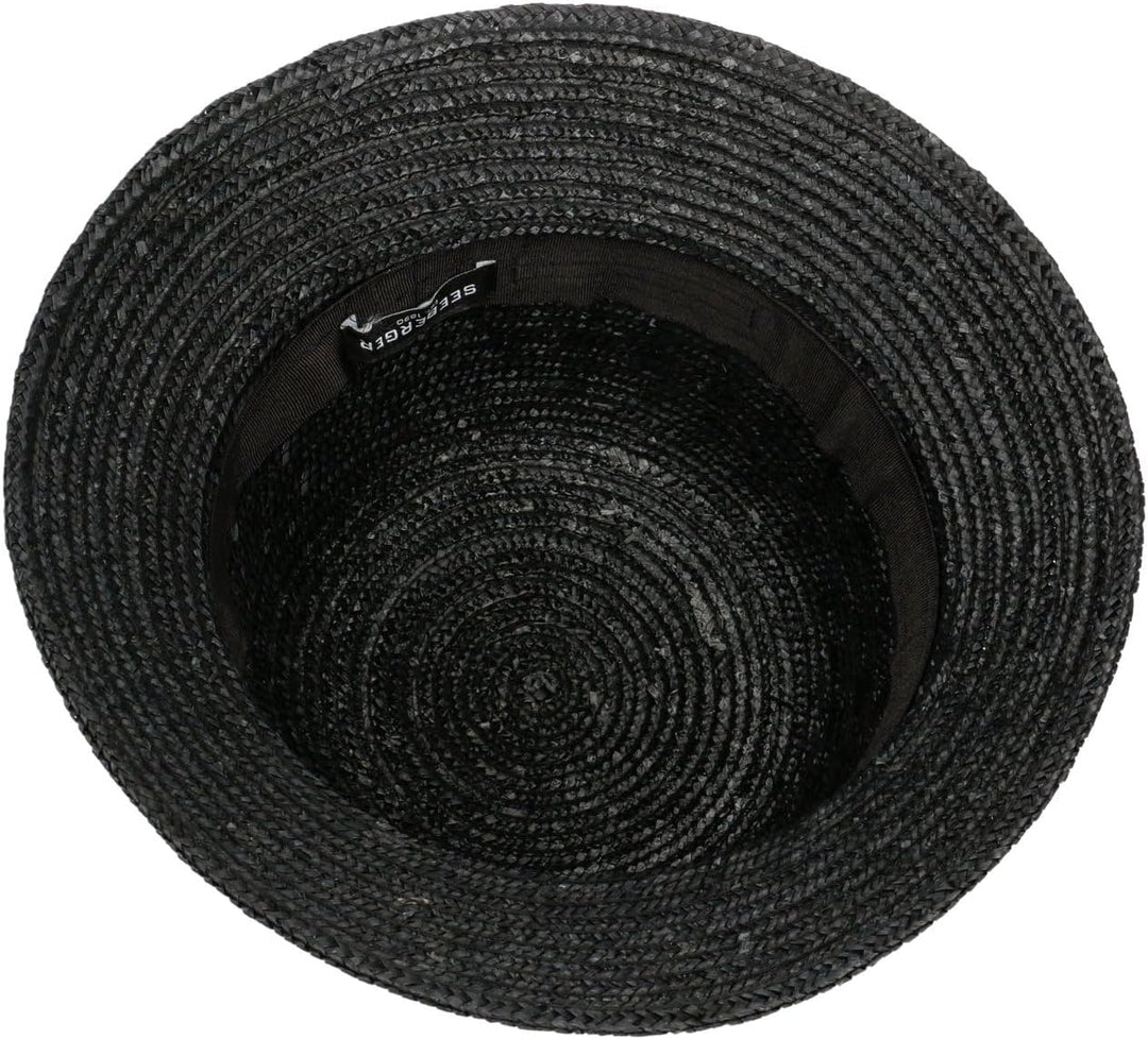 Seeberger Mariva Flower Bortenhut Strohhut Damenhut Sommerhut Sonnenhut Strohglocke (One Size - schw