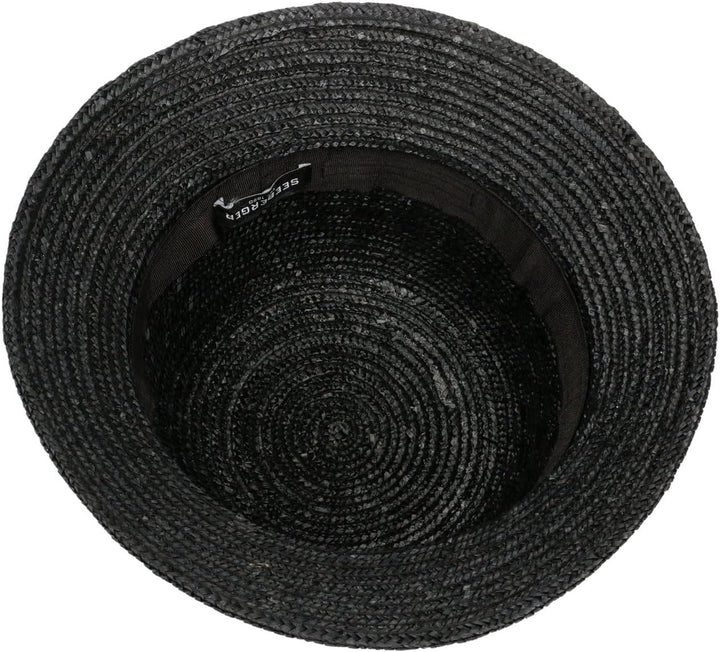 Seeberger Mariva Flower Bortenhut Strohhut Damenhut Sommerhut Sonnenhut Strohglocke (One Size - schw