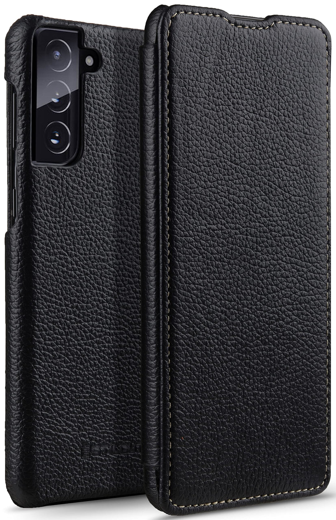 STILGUT Book Case kompatibel mit Samsung Galaxy S21 Plus 5G Hülle aus Leder zum Klappen, Klapphülle,