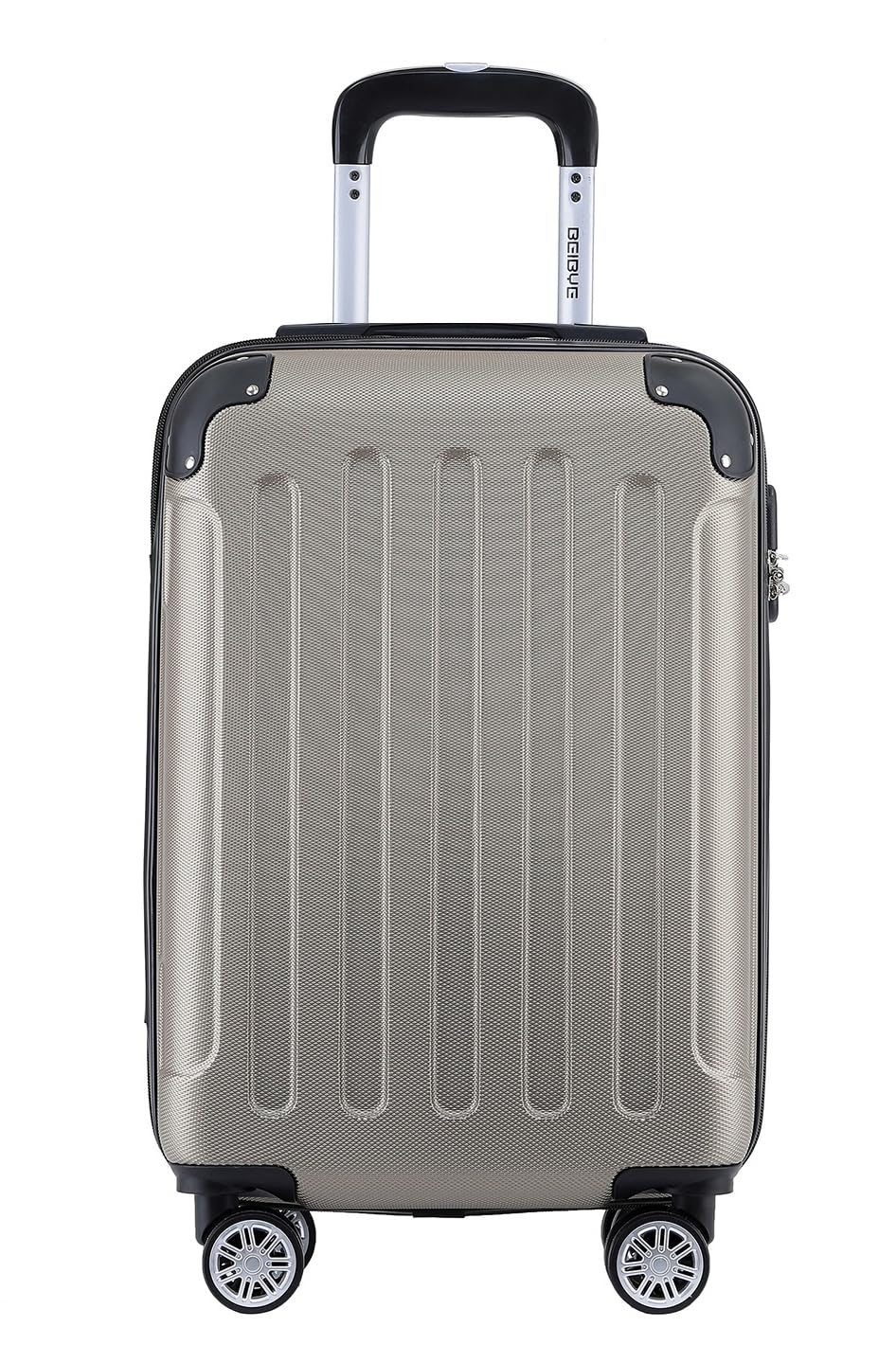 BEIBYE- Hartschalenkoffer Koffer Trolley Rollkoffer Reisekoffer Zahlenschloss 4 Zwilings-Rollen (Cha