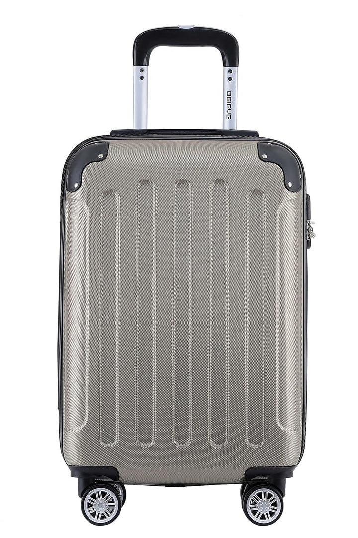 BEIBYE- Hartschalenkoffer Koffer Trolley Rollkoffer Reisekoffer Zahlenschloss 4 Zwilings-Rollen (Cha