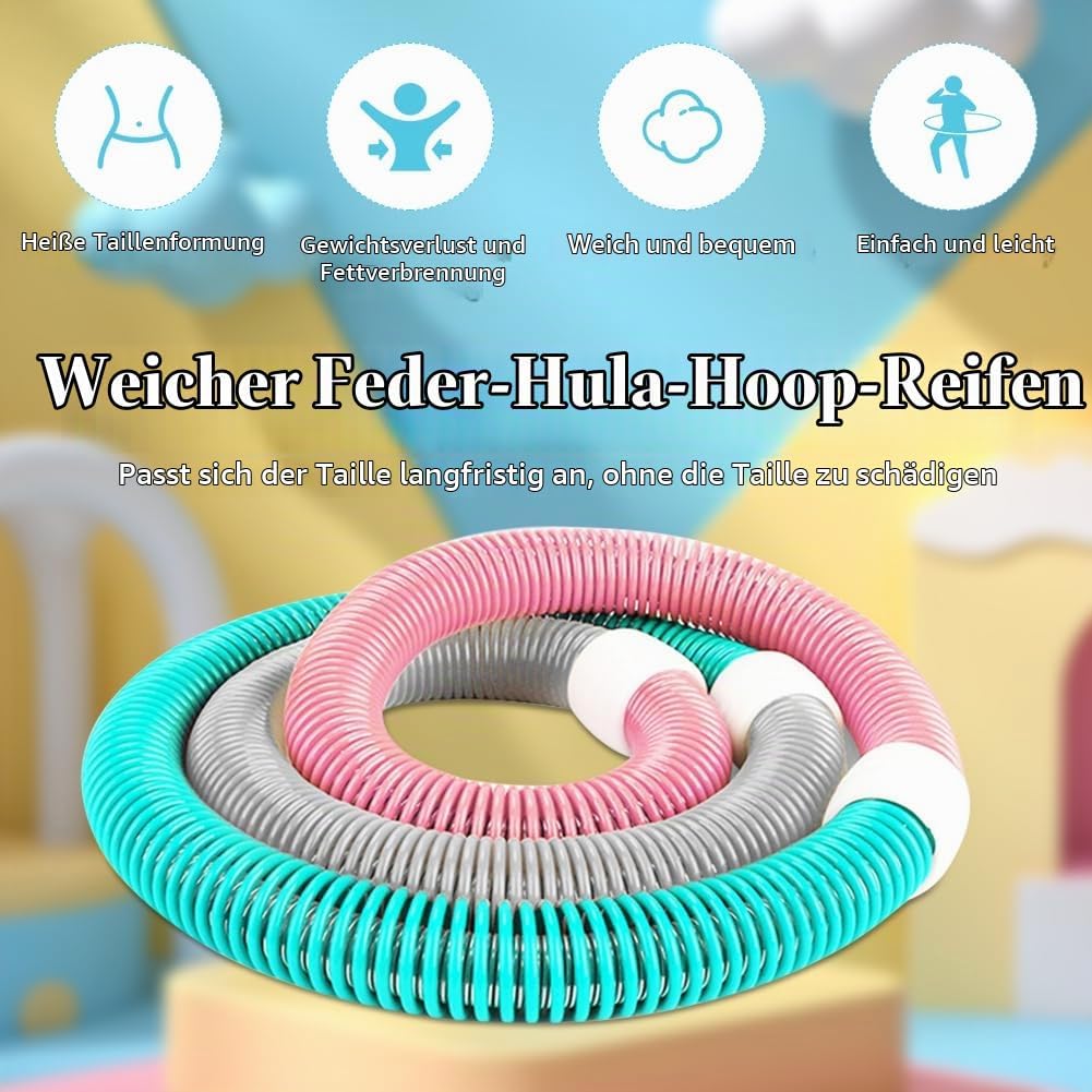 Hula Hoop mit Gewicht Kugel – Hulahuppreif zum Abnehmen für Erwachsene, Einstellbarer Fitnessreifen