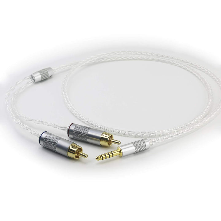 4,4 MM symmetrischer Stecker auf Zwei Cinch-Stecker 2 Cinch-Stecker Audio-Adapterkabel Kompatibel mi