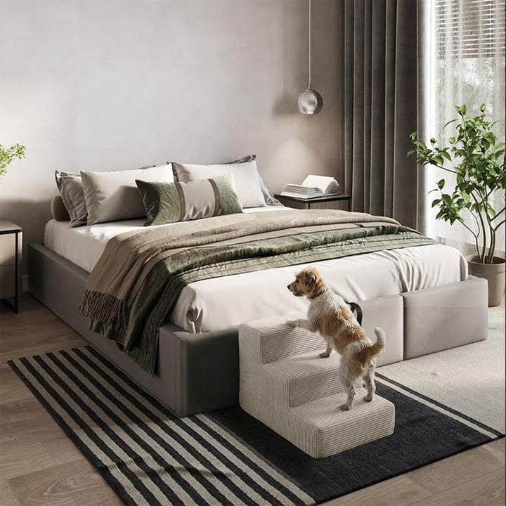 murando Hundetreppe für kleine Hunde mit 3 Stufen – Haustiertreppe, 30 cm hoch, für Bett und Sofa –