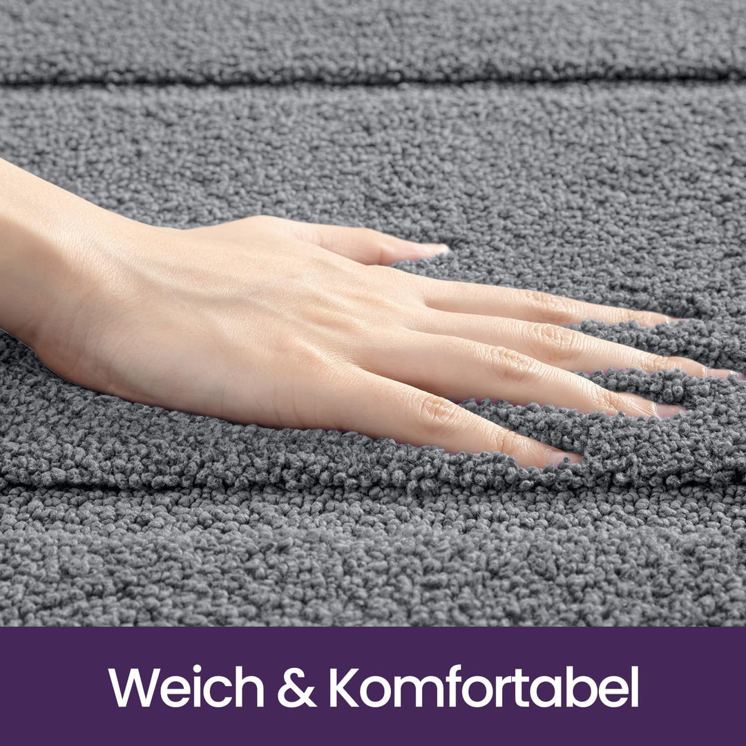 DEXI Badezimmerteppich 60 x 110 cm, Badteppich rutschfest Waschbar, weicher Badematte, Mikrofaser Ab