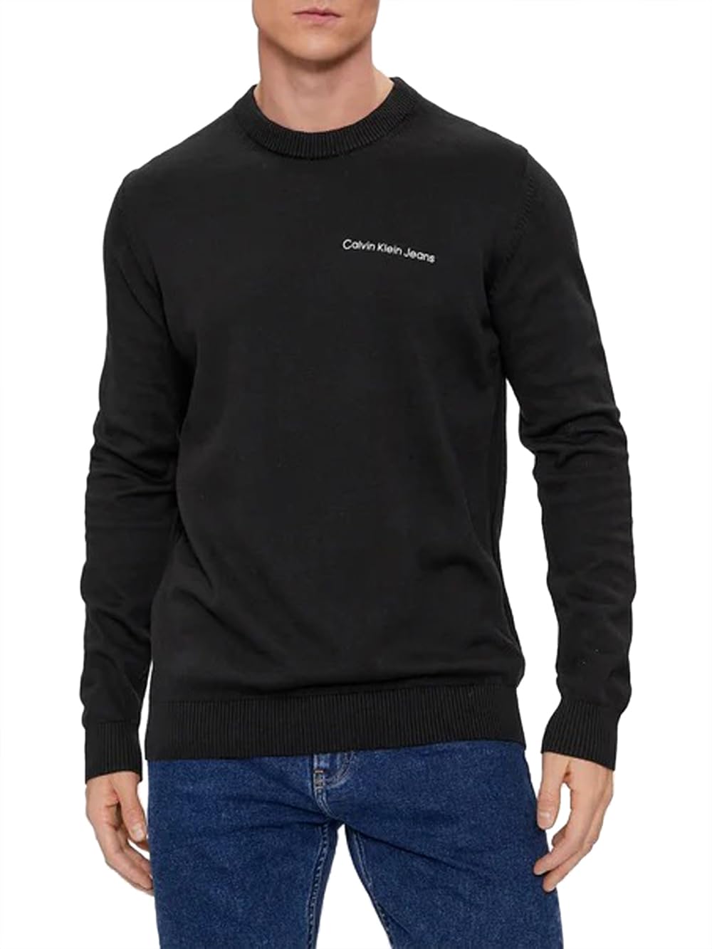 Calvin Klein Herren Institutional Essentials Sweater J30j324974 Pullover (1er Pack) L Schwarz (Ck Bl