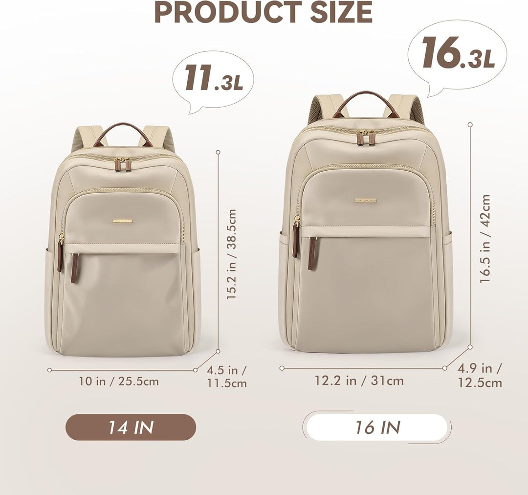 Rucksack Damen, 14 Zoll Stylischer Schultasche Herren mit Laptopfach, Grosser Reiserucksack Frauen W