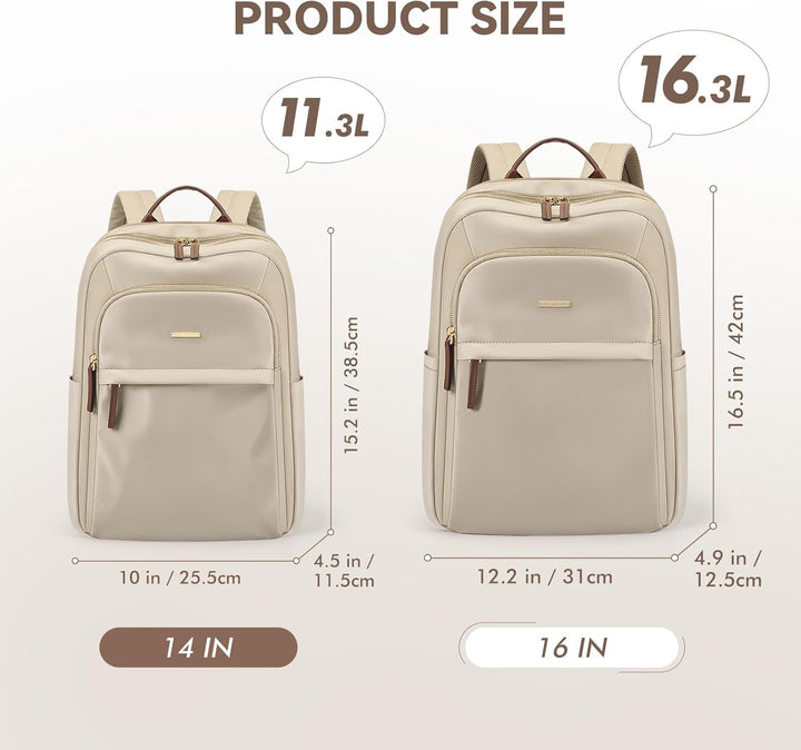 Rucksack Damen, 14 Zoll Stylischer Schultasche Herren mit Laptopfach, Grosser Reiserucksack Frauen W