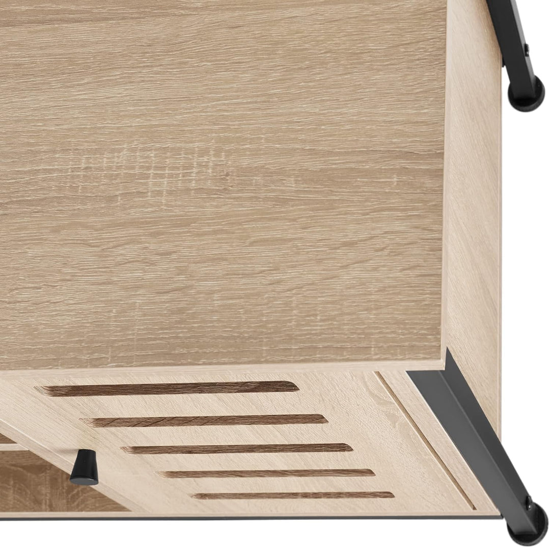 tectake Sideboard mit 3 Fächern und Schrankfach, 71 x 32 x 82 cm, Industrie-Design, Holz Kommode für