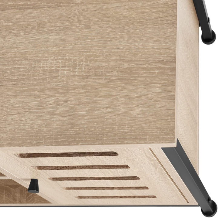 tectake Sideboard mit 3 Fächern und Schrankfach, 71 x 32 x 82 cm, Industrie-Design, Holz Kommode für