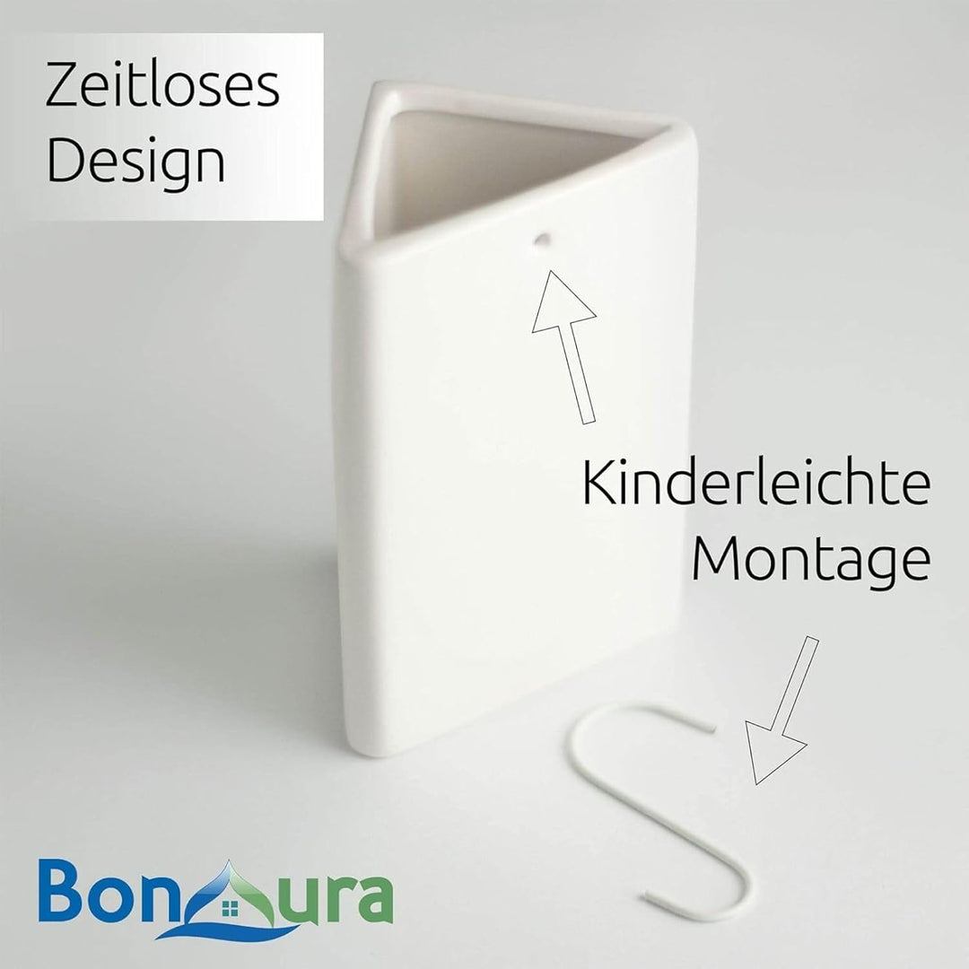 Luftbefeuchter Heizung Keramik Dreieckig I Haken & Duftöl [4er Spar-Set, 200ml] I Wasserverdunster f