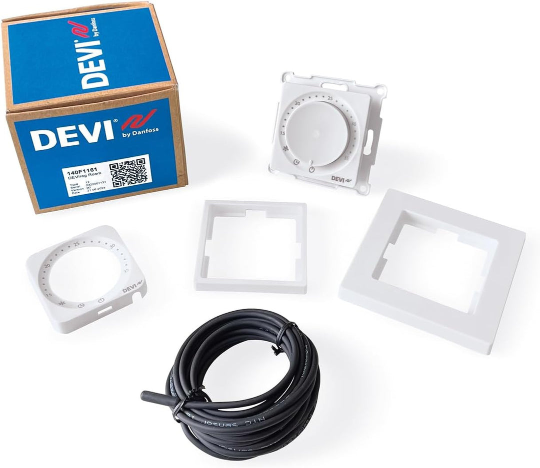 DEVIreg Room 140F1161 Bluetooth Thermostat Raumregler mit EXT. 15kOhm Sensor für elektrische Fussbod