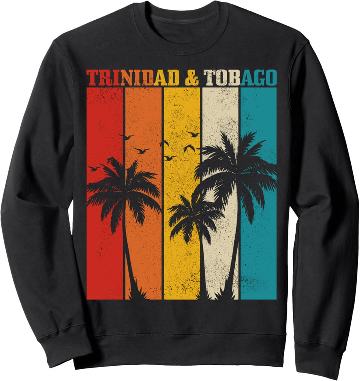 Trinidad & Tobago Vintage Surfer Palmen Karibik Souvenir Sweatshirt