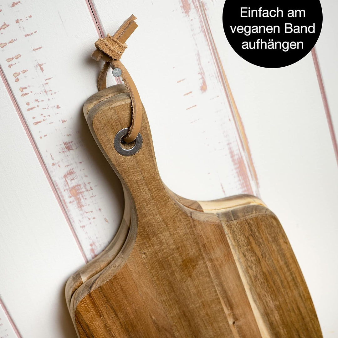 Moritz & Moritz 2x Schneidebretter Holz 33x18cm - Holzschneidebretter aus massiver Akazie - Servierb