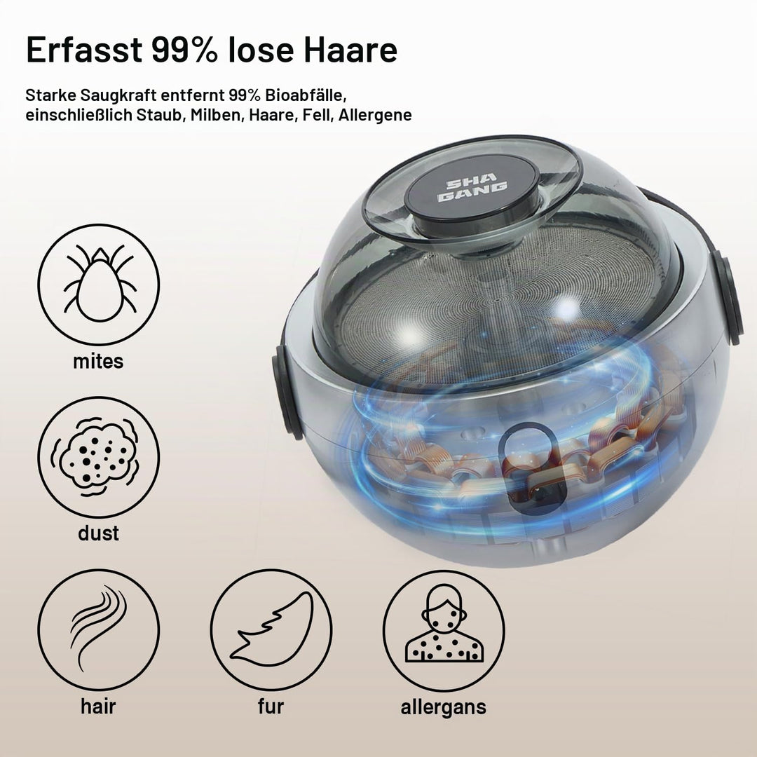 Hundeschermaschine Schnurlose Pflege Kit mit Staubsauger,10000Pa leistungsstarke Saug Haustier Haar,