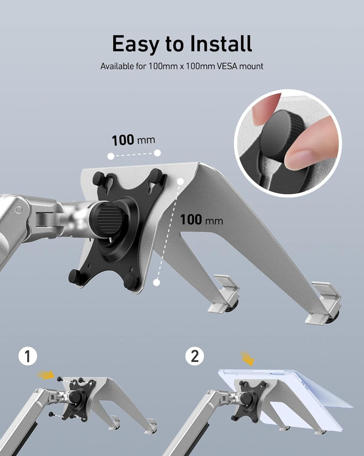 ergounion VESA Laptop Adapter für Monitorarm – 100 x 100 mm VESA Laptop Halterung – Armhalterung für