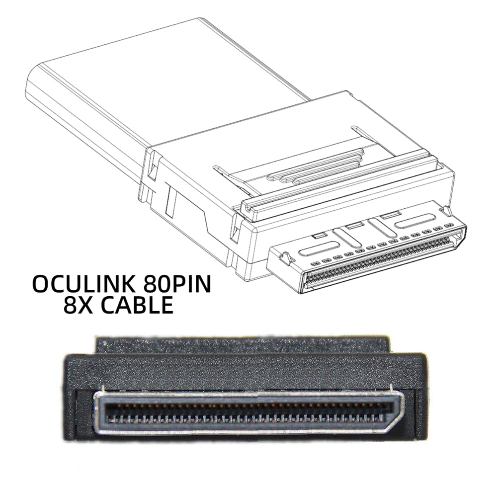 cablecc Oculink PCIe PCI-Express Datenkabel, aktiv, SFF-8611 8i auf SFF-8654 8i 8X Slimline SSD 50cm
