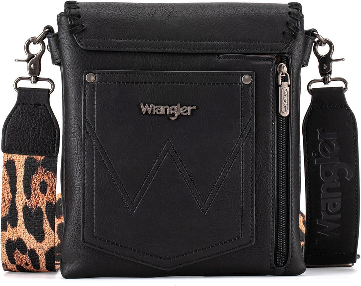 Wrangler Crossbody Taschen für Frauen Western Woven Satchel Geldbörse mit Gitarrengurt Musterreiches