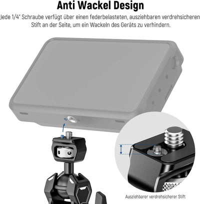 NEEWER Flexibler Magischer Gelenkarm mit Zwei Kugelköpfen, 3/8" Feststellschraube für ARRI und 1/4"