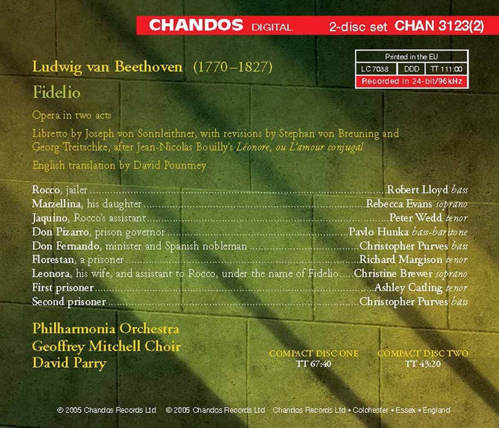 Beethoven: Fidelio (in Englisch), Audio-CD